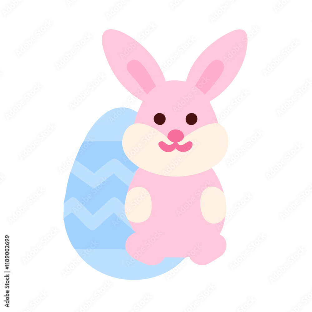 Pink Bunny Holding Easter Egg Vector illustration Pink Bunny Holding Easter Egg Vector illustration