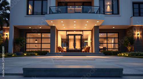 Wallpaper Mural Luxury Modern House Exterior at Night: Stunning Architecture and Design Torontodigital.ca
