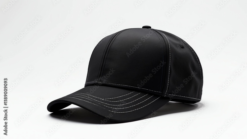 Black baseball cap isolated on white background with clipping path Black baseball cap isolated on white background with clipping path