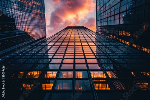Wallpaper Mural Skyscrapers Reflecting Sunset Hues at Dusk Torontodigital.ca