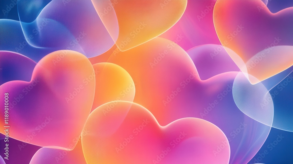 Valentine's Day Gradient Color Romantic Heart Background Valentine's Day Gradient Color Romantic Heart Background