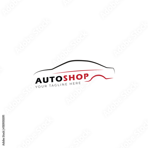 Auto shop car logo design template vector
