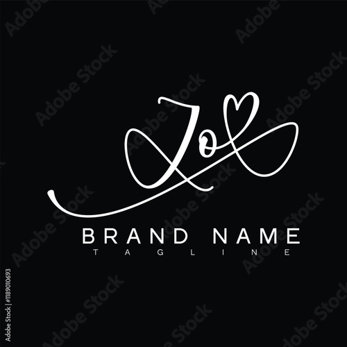 ZO Handwritten initial letter with love . ZO simple signature vector logo with Hart shape variation, beauty, photography letter logo design. ZO