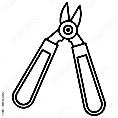  bolt cutters  line art vector illustration