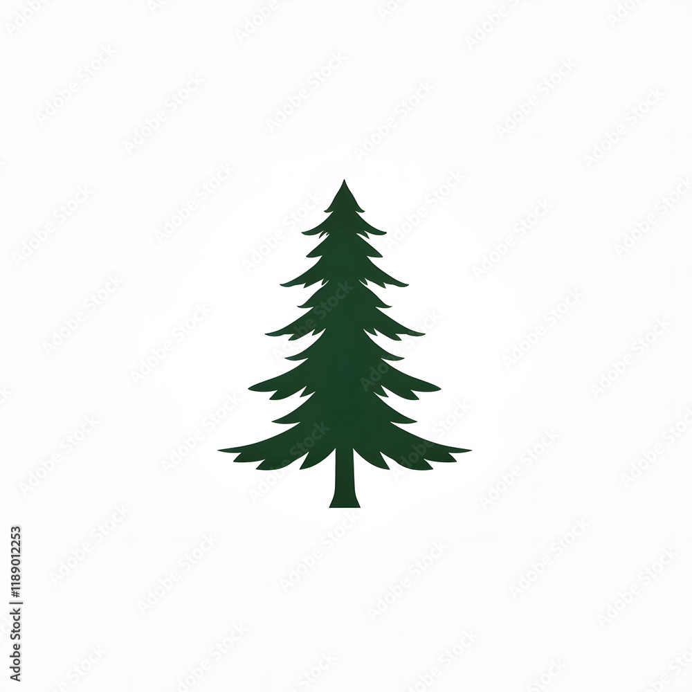 Obraz premium Pine Tree Green Greenery Nature Icon Logo Symbol