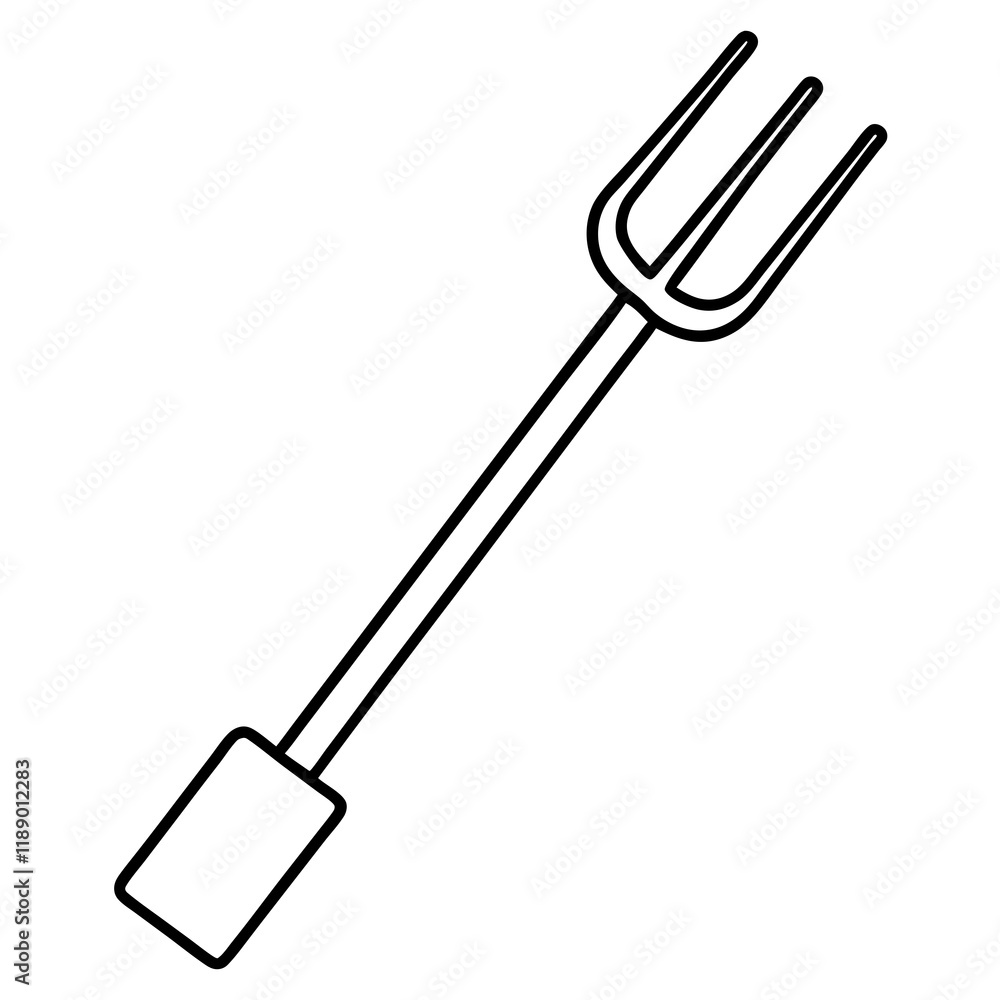 garden fork line art vector illustration garden fork line art vector illustration