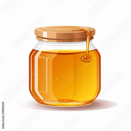 Honey Jar Icon Vector Simple Flat Isolated on White Background Mel Food