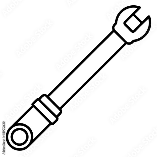  torque wrench line art vector illustration
