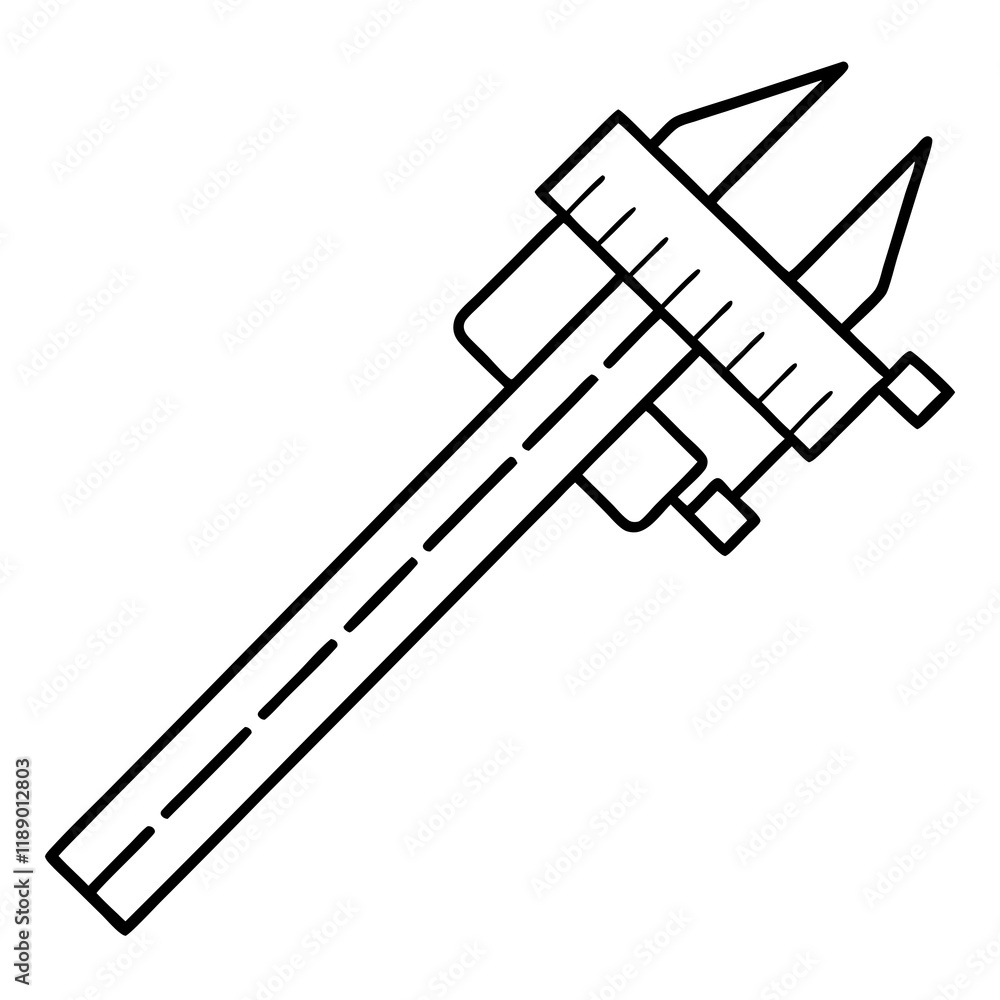 digital caliper line art vector illustration digital caliper line art vector illustration