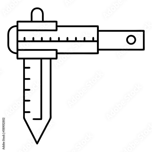 digital caliper  line art vector illustration