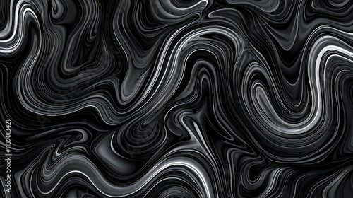 Grey Smoke Pattern on Black Background in High-Quality Detail