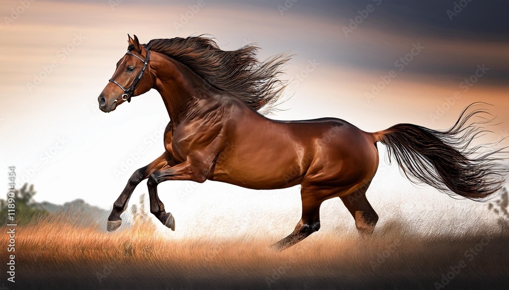 horse in the sunset horse in the sunset