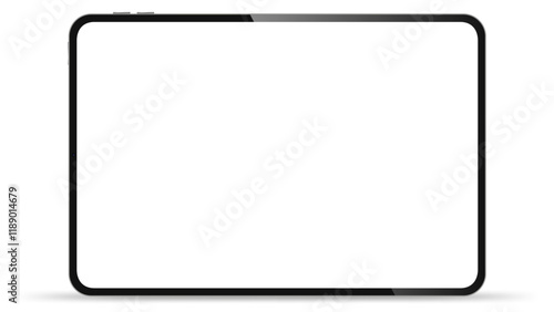 Simple tablet mockup with blank screen png overlay.