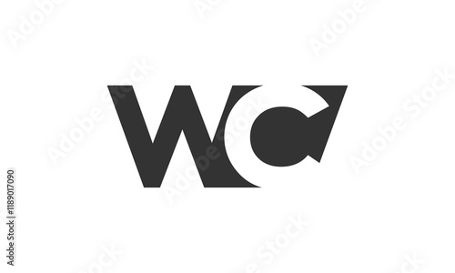 WC creative geometric initial based modern and minimal logo. Letter w c trendy fonts.