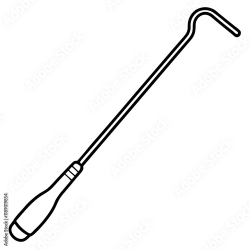 periodontal probe line art vector illustration