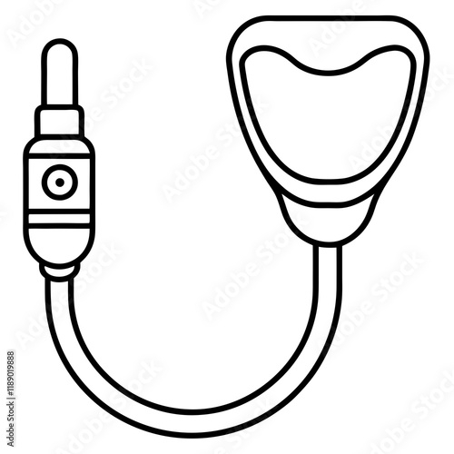  ultrasonic scale  line art vector illustration