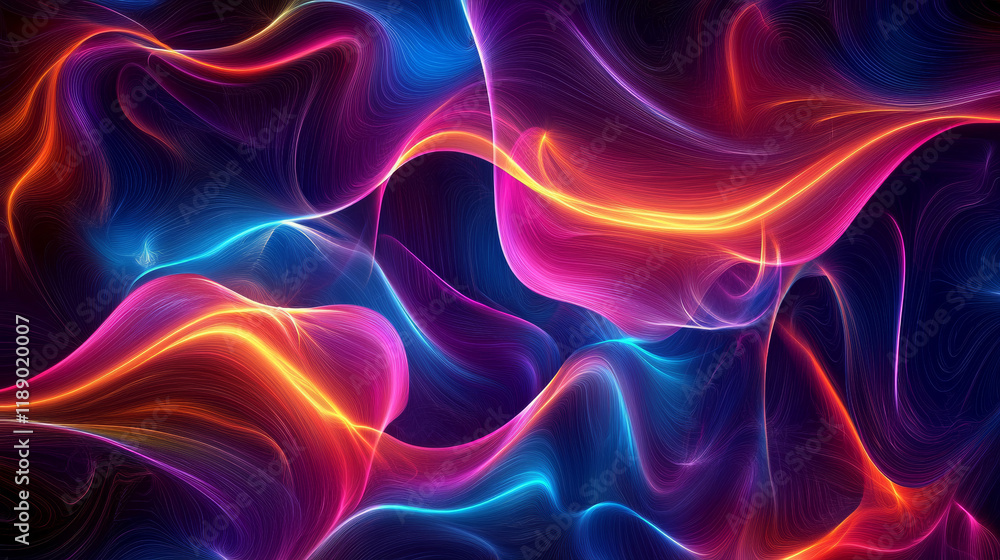 Vibrant neon abstract background with flowing colors Vibrant neon abstract background with flowing colors