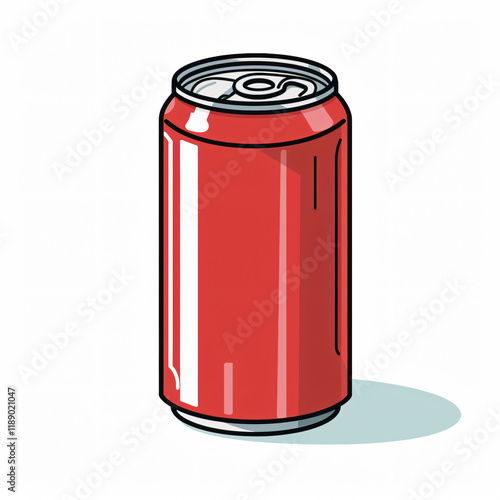 Soda Can Clip Art: Minimalist Flat Graphic on White icon cool drink   