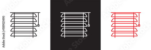 Window blind icon .Roller Shutter symbol . Vector illustration. isolated on white and black  background. EPS 10