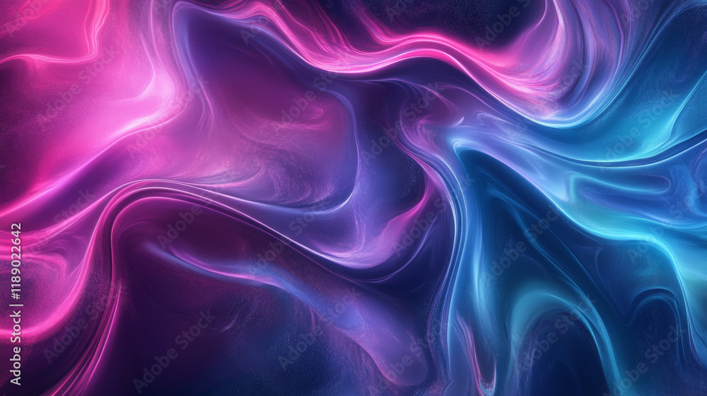 Fototapeta premium Vibrant neon abstract background with fluid waves