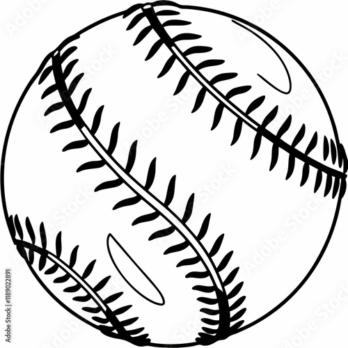 baseball ball black vector silhouette