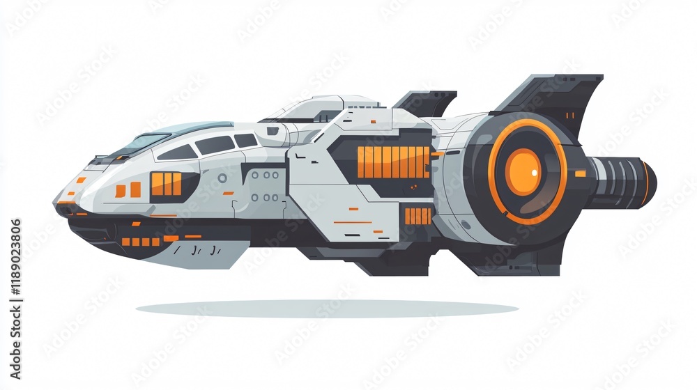 Futuristic Spaceship Transport Icon for Space Travel Concepts Futuristic Spaceship Transport Icon for Space Travel Concepts