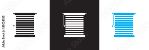 Window blind icon .Roller Shutter symbol . Vector illustration. isolated on white and black  background. EPS 10