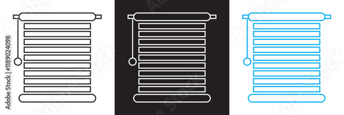 Window blind icon .Roller Shutter symbol . Vector illustration. isolated on white and black  background. EPS 10