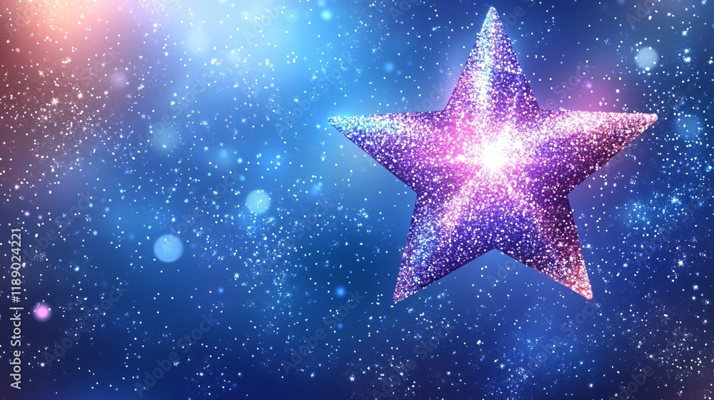 Shiny Star Icon in Sky | Wide Angle Centered Image for Graphic Design Shiny Star Icon in Sky | Wide Angle Centered Image for Graphic Design