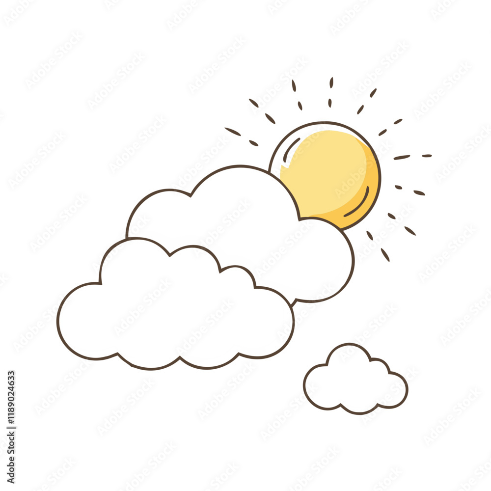 sun and clouds vector icon, sun and clouds vector illustration - simple illustration of sun and clouds, perfect for logos,and sun and clouds -themed designs. sun and clouds vector icon, sun and clouds vector illustration - simple illustration of sun and clouds, perfect for logos,and sun and clouds -themed designs.