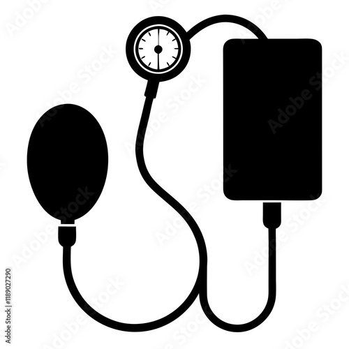 sphygmomanometer blood pressure monitor silhouette vector illustration