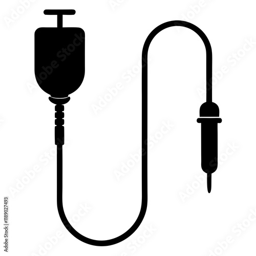  folly catheter silhouette vector illustration