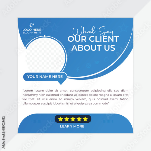 Modern client testimonial or creative Client feedback template design