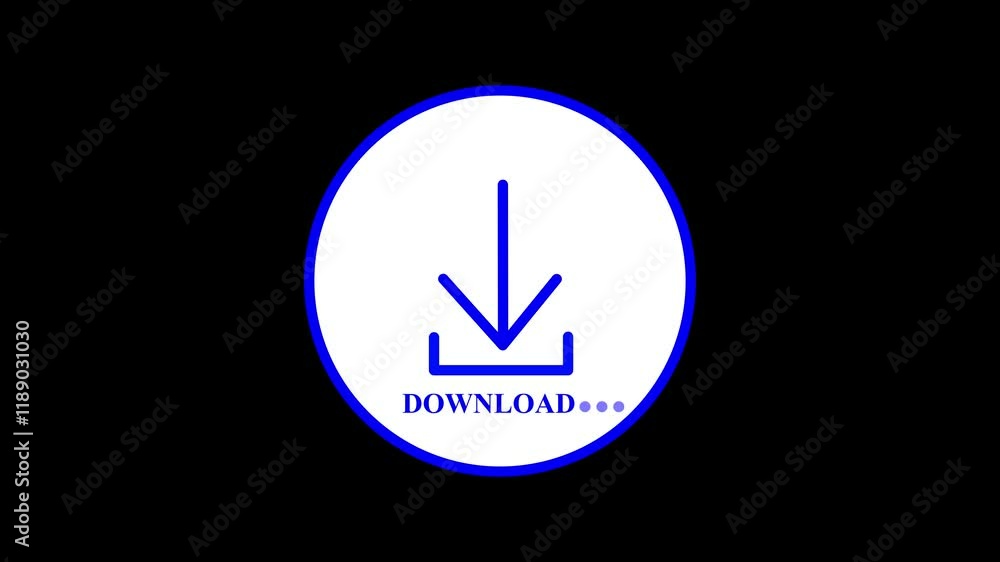 Download icon with white circle animation on a black background.
Download icon with white circle animation on a black background.