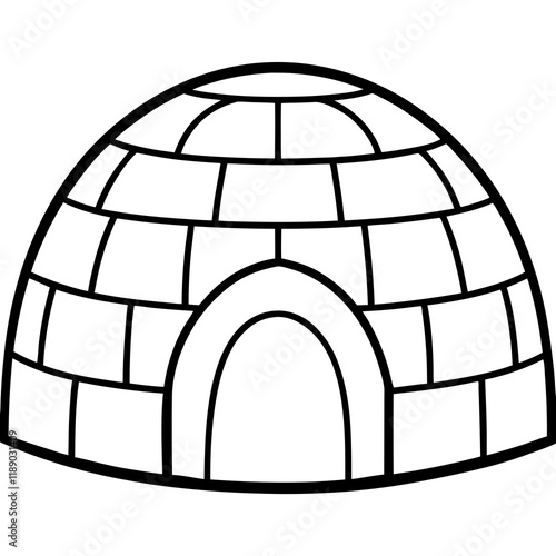 Clean Igloo Outline Vector