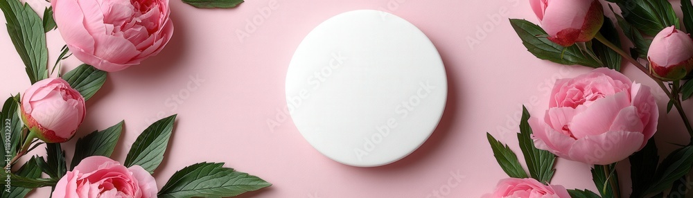 White oval mirror framed by pink flowers in a natural outdoor setting during daylight valentine day White oval mirror framed by pink flowers in a natural outdoor setting during daylight valentine day