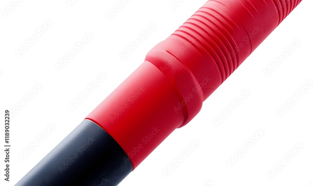 Fototapeta premium Close-up of red and black textured handle.