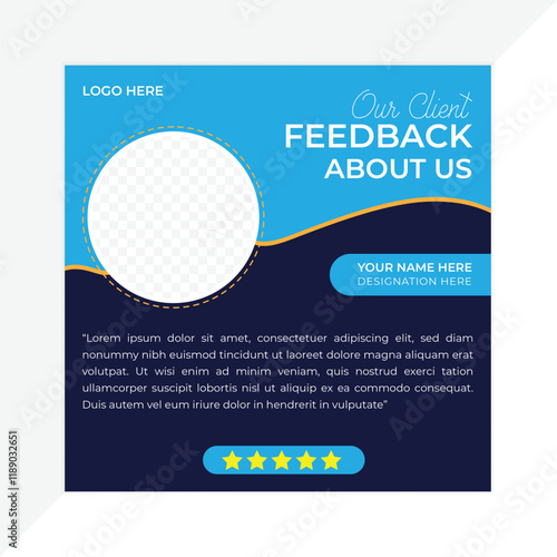 Modern client testimonial or creative Client feedback template design