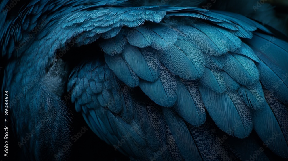 Fototapeta premium Close-Up, Teal Blue Feathers, Texture, Smooth Bird, Plumage, Abstract, Ornithology, Full Frame
