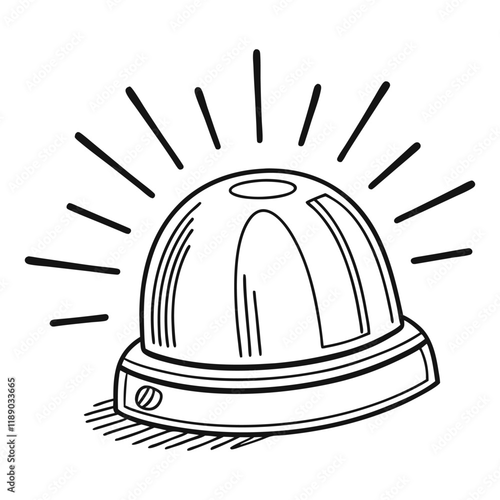 Emergency alarm icon black and white silhouette of a warning siren Emergency alarm icon black and white silhouette of a warning siren