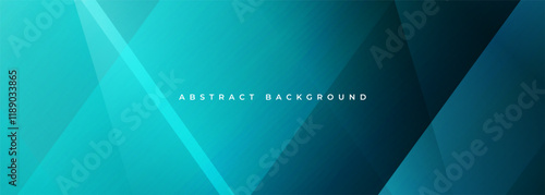 Blue modern abstract wide banner with geometric shapes. Dark blue abstract background. Vector illustration