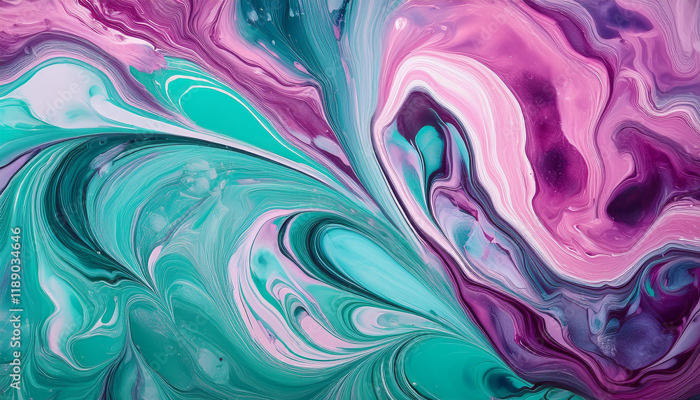 Fototapeta premium pictures of abstract marbleized impact heritage mint pink and purple innovative shades beautiful paint