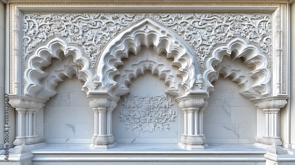 Obraz premium Intricate White Architectural Archway Detailing