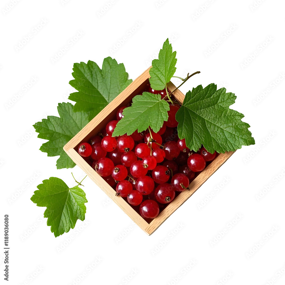 Currants in wood box Currants in wood box