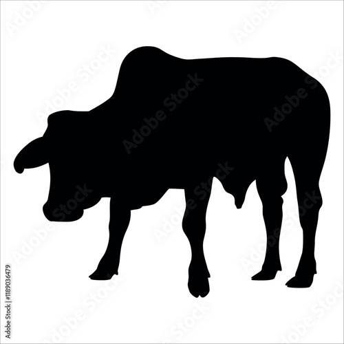 Wallpaper Mural Black Bull Silhouette vector illustration Torontodigital.ca