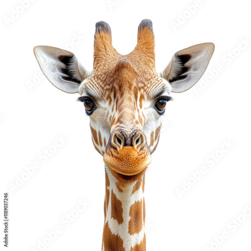 Close-up Portrait of a Giraffe's Face