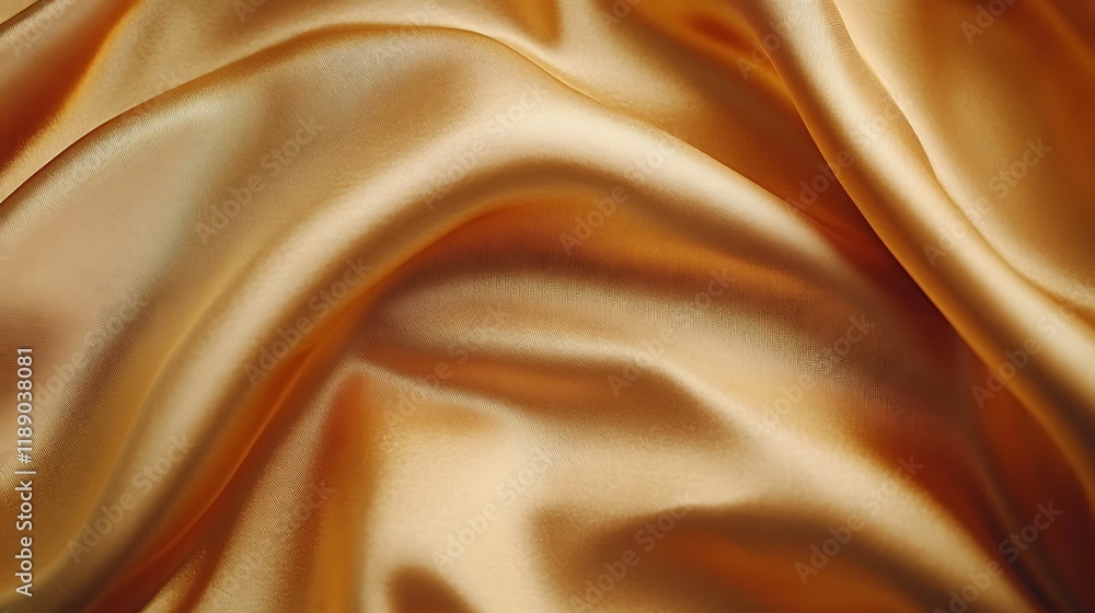 Fototapeta premium Luxurious Smooth Satin Fabric with Golden Hues and Soft Textures