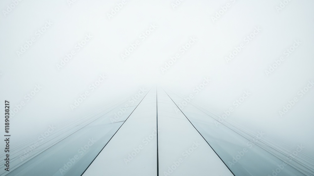 Foggy skyscraper rooftop with vanishing point perspective. Foggy skyscraper rooftop with vanishing point perspective.