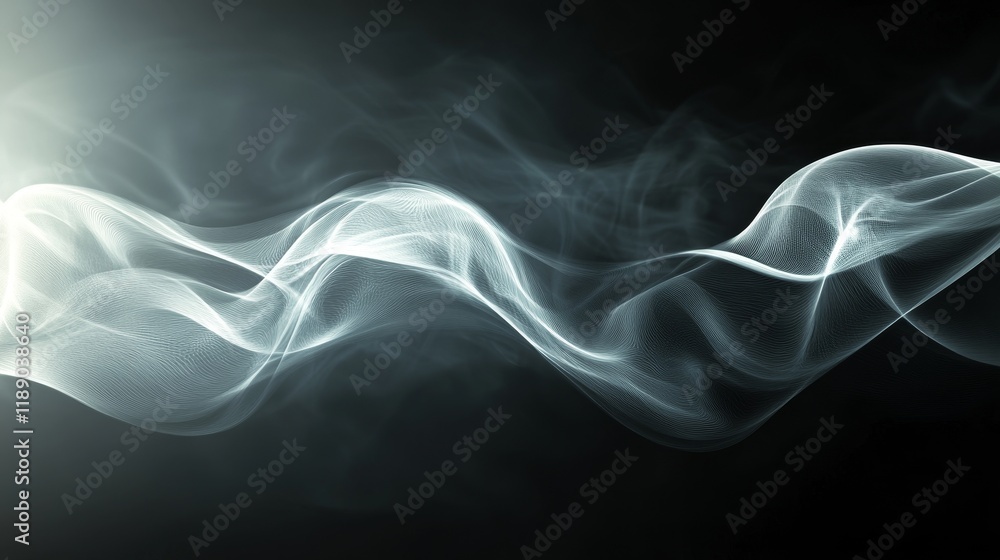 Fototapeta premium Tranquil Monochrome Waves - Minimal Abstract Layout with Subtle Light Effect