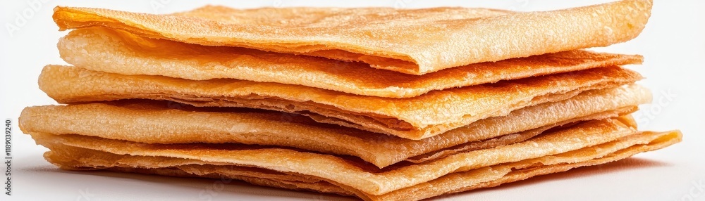 Layers of Crispy Flatbread Stacked Neatly on Light Background for Culinary Use and Inspiration Layers of Crispy Flatbread Stacked Neatly on Light Background for Culinary Use and Inspiration